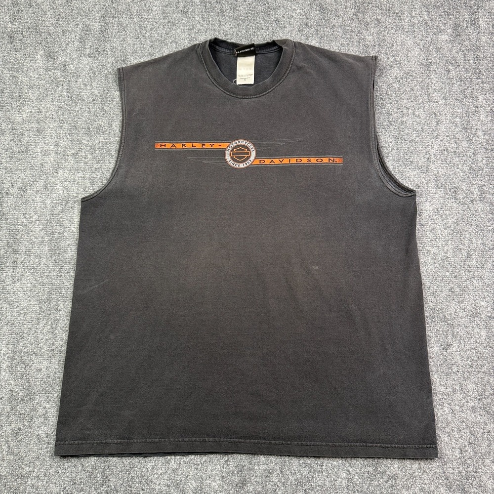 Vintage Harley Davidson Mens Sleeveless Shirt XL O'Zark Missouri USA Biker Y2K